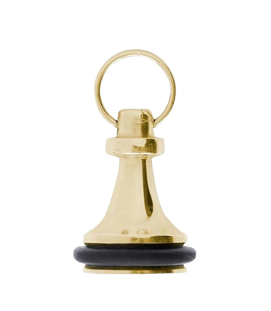 Clock-Shaped Shiny Brass Hotel Key Tags With Custom Engraving and Rubber Ring