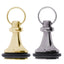 Clock-Shaped Shiny Brass Hotel Key Tags With Custom Engraving and Rubber Ring