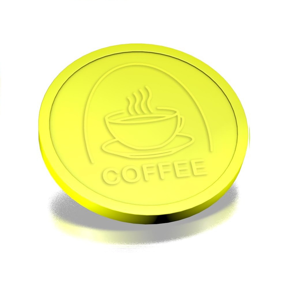 Plastic Drink Tokens Coffee Cup 29mm