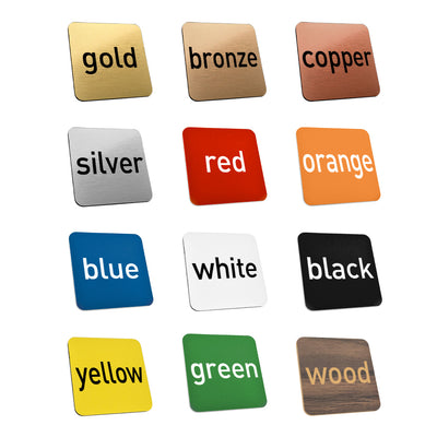 Colour Options Acrylic Number Tags