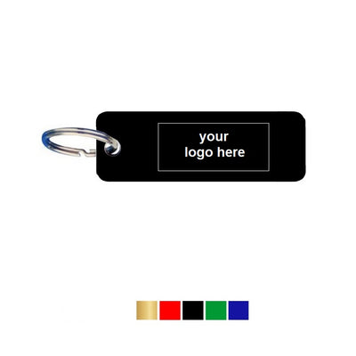 Rectangle Coloured Aluminium Key Tags With Logo Engraving Horizontal