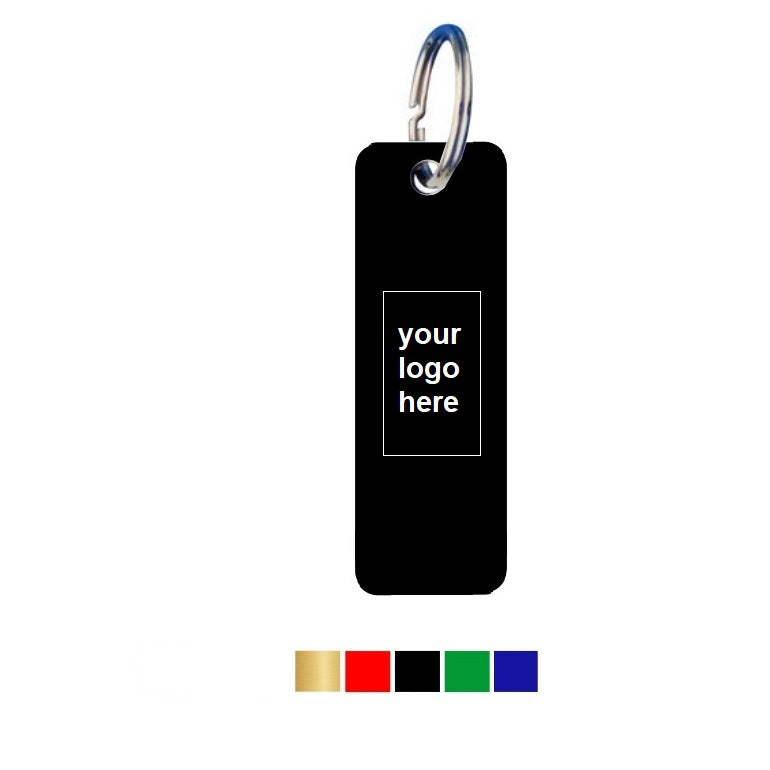 Rectangle Coloured Aluminium Key Tags With Logo Engraving Vertical