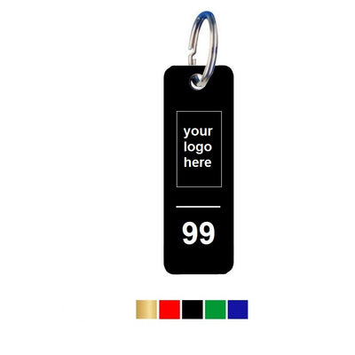 Rectangle Coloured Aluminium Key Tags With Logo and Number Engraving Vertical