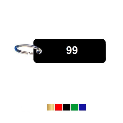 Rectangle Coloured Aluminium Key Tags With Number Engraving Horizontal