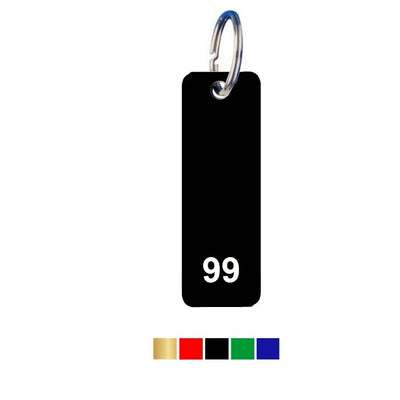 Rectangle Coloured Aluminium Key Tags With Number Engraving Vertical