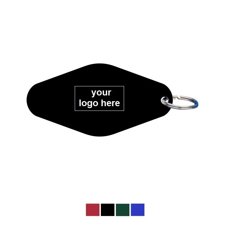 Rhombus Coloured Aluminium Key Tags With Logo Engraving Horizontal