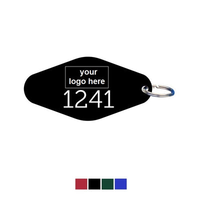 Rhombus Coloured Aluminium Key Tags With Logo and and Number Engraving Horizontal