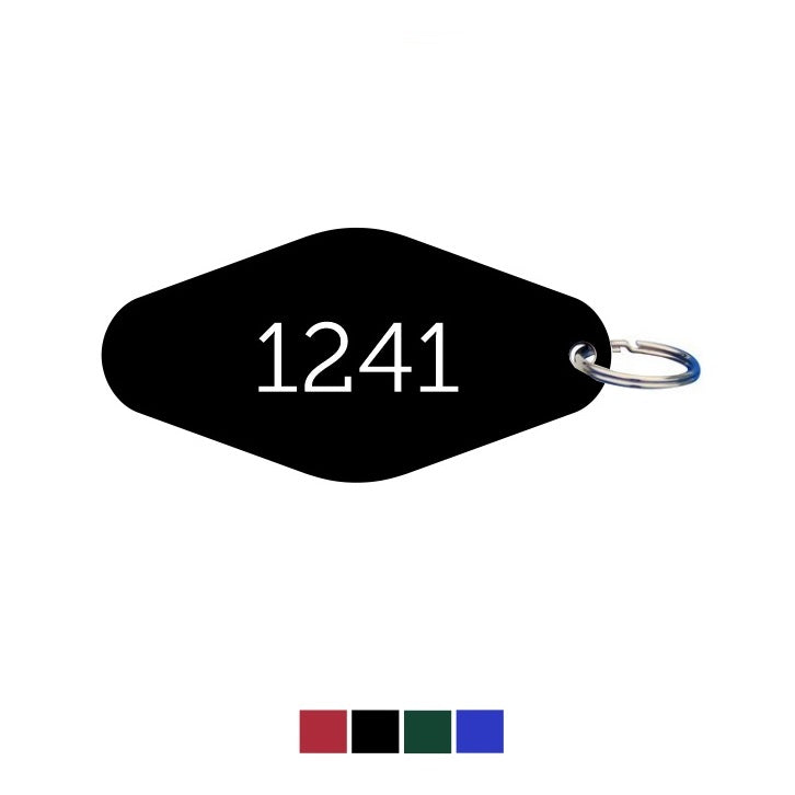 Rhombus Coloured Aluminium Key Tags With Number Engraving Horizontal