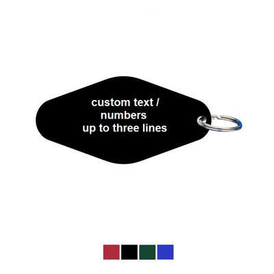 Rhombus Coloured Aluminium Key Tags With Up To Three Lines of Text/Number Engraving Horizontal