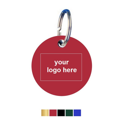 Round Coloured Aluminium Key Tags With Logo Engraving