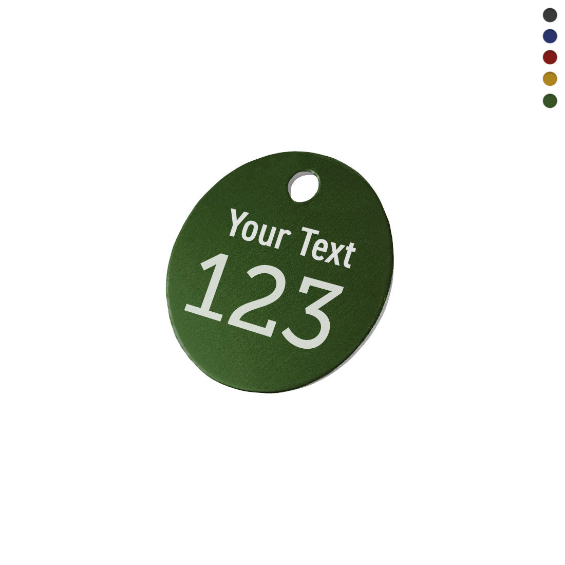 Coloured Round Aluminium Number and Text Tags With One Hole