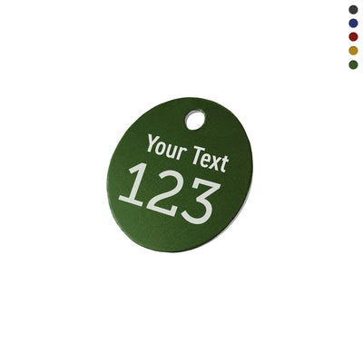 Coloured Round Aluminium Number and Text Tags With One Hole