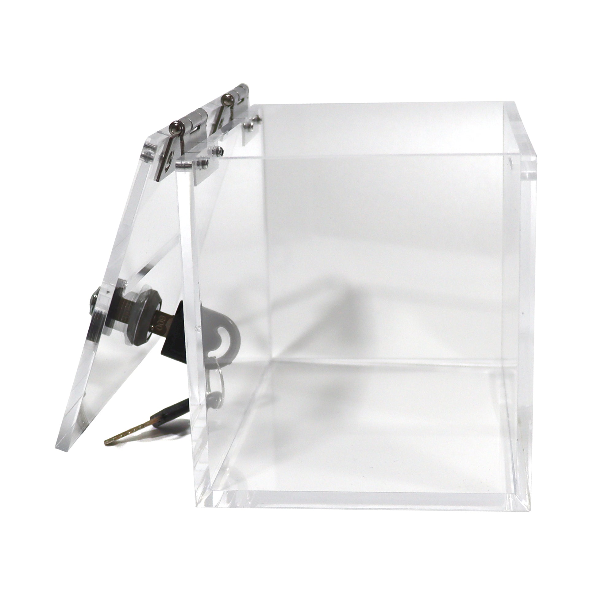 Small Acrylic Voting Box Ballot Box Token Collector Box Lid Opened