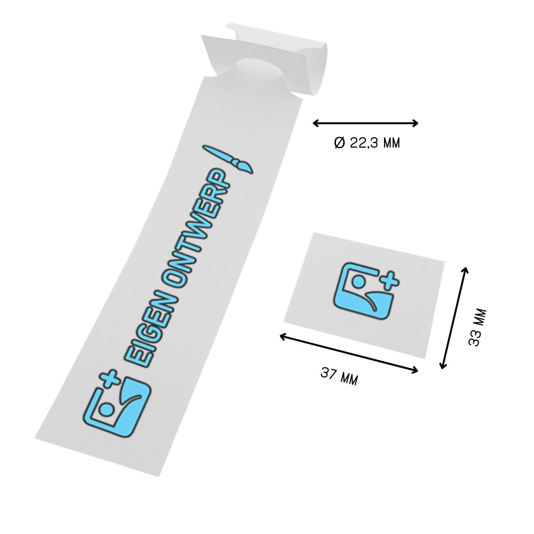 Wrapped Around Tag Sticker Personalised Labels with Tear-Off Stub | Custom Printed Plastic Wrap ...