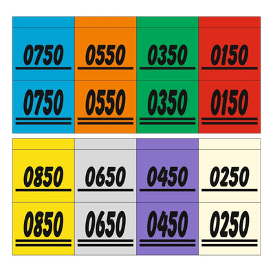 Check Ticket Double Numbers 8 Colours