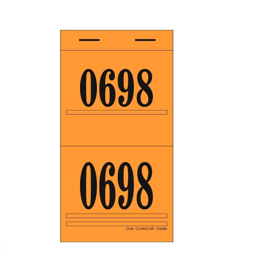 Double Number Check Tickets Orange