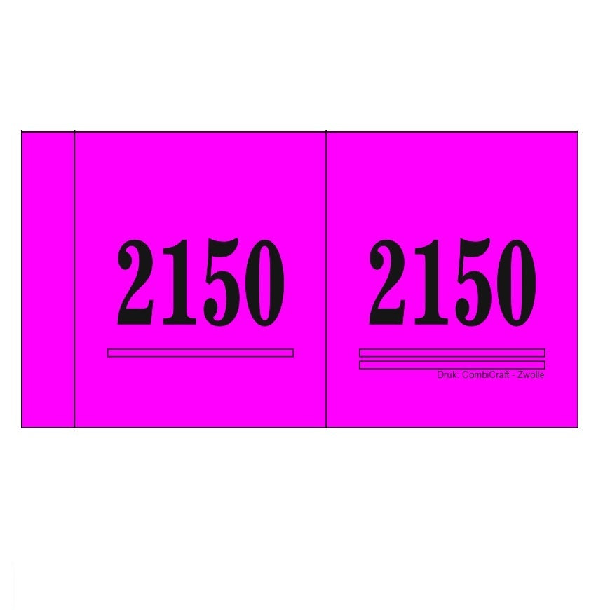 Premium Double Number Check Tickets Custom Number Ranges Pink