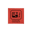Custom printed roll tickets on red paper with black ink, showing one 30x30mm ticket with a custom design and number.