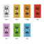 Custom Printed Ticket Rolls In Seven Different Paper Colours Showing All The Individual Tickets Per Colour With Black Print 57x30mm