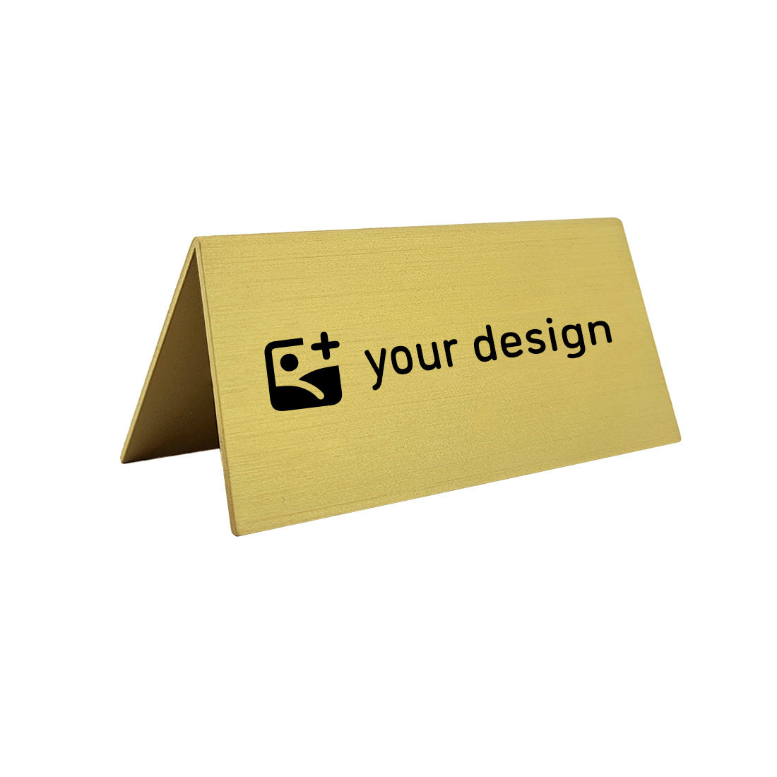 Custom aluminium table signs with black engraving 100x50mm a-frame