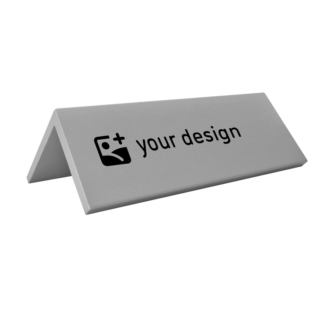 Custom Metal Silver Table Sign With Black Engraving 120x50mm 