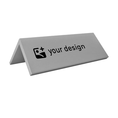 Custom Metal Silver Table Sign With Black Engraving 120x50mm 