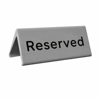 Reserved Table Sign Silver 120x60mm - Aluminium