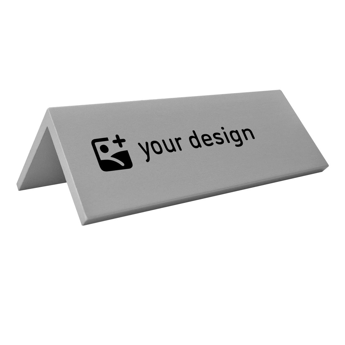 Large Metal Table Signs With Black Engraving 160x50mm A frame Silver Aluminium