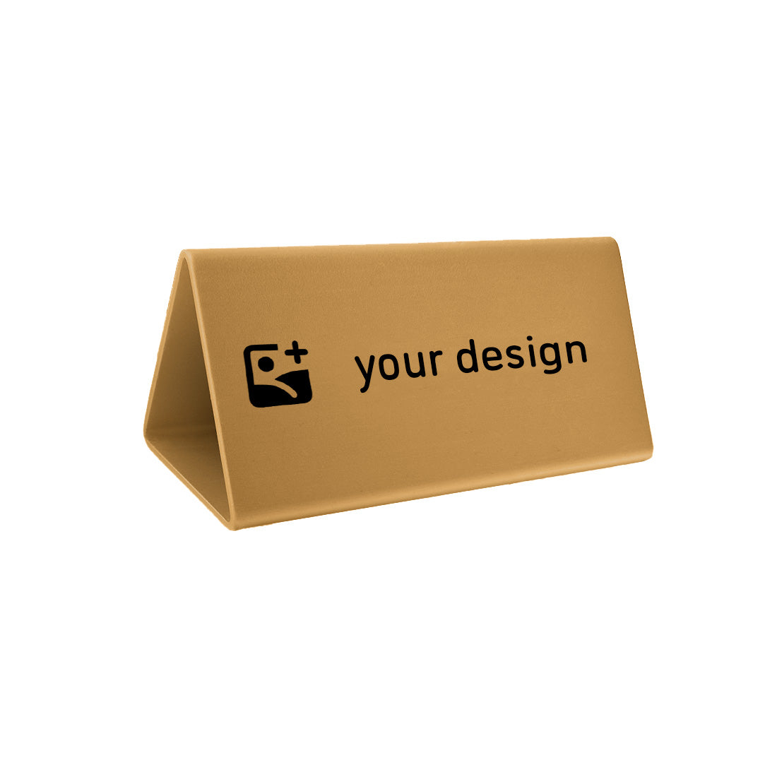 Numberzed Triangular Signage Gold Aluminium Table Signs | Custom Engraving | Metal Table Top Signs ...