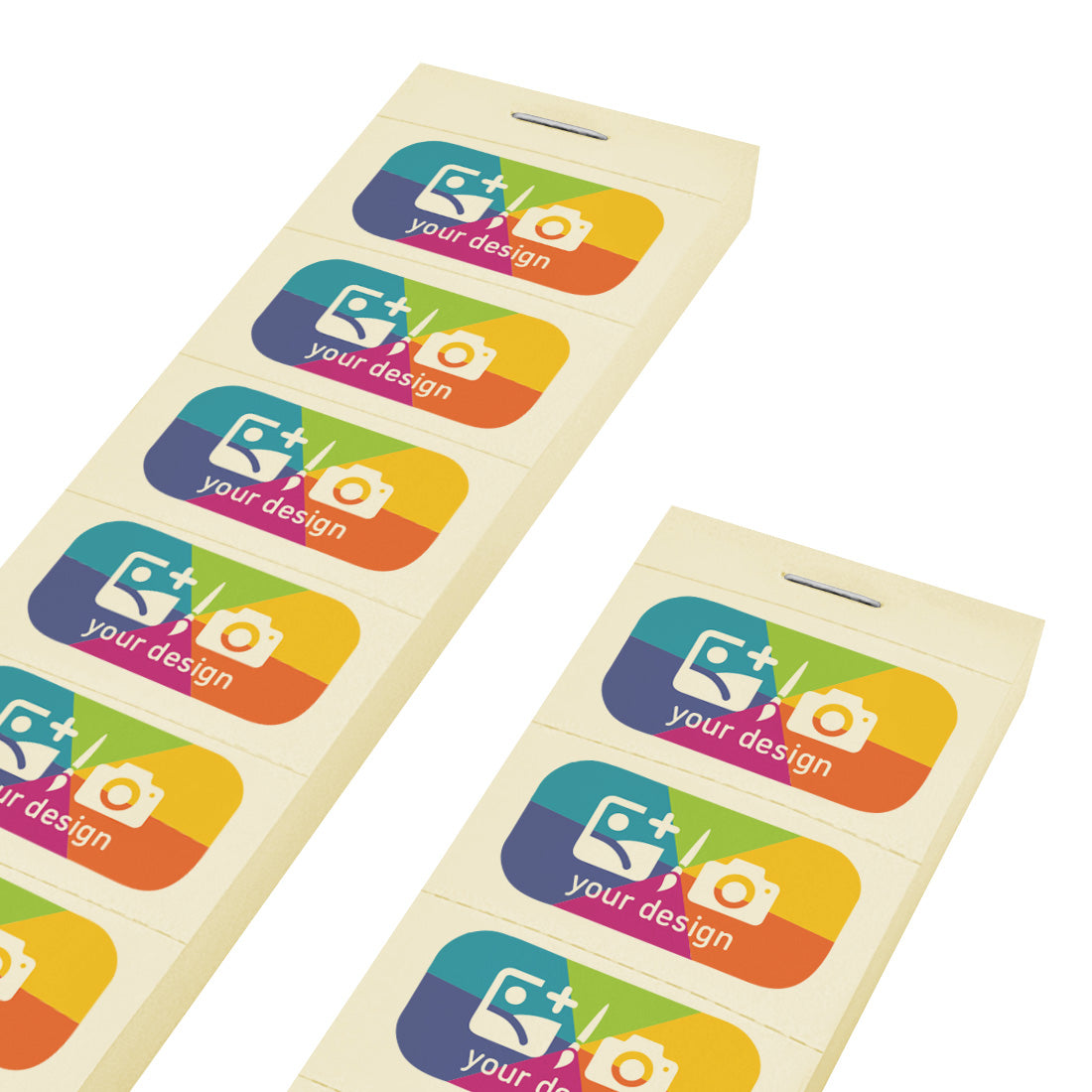 Custom Printed Paper Ticket Strips Pastel Yellow