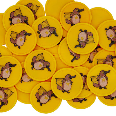 Custom Printed Round Plastic Tokens 23mm - MOQ 100