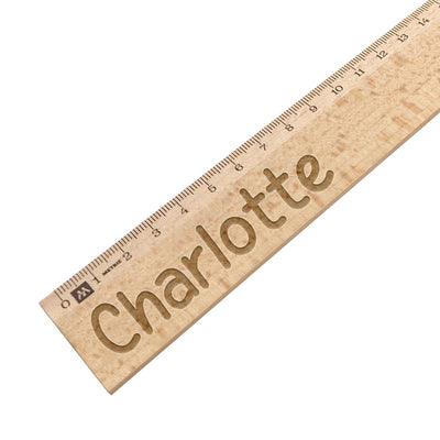Custom Name Engraved Wooden Ruler 30cm 