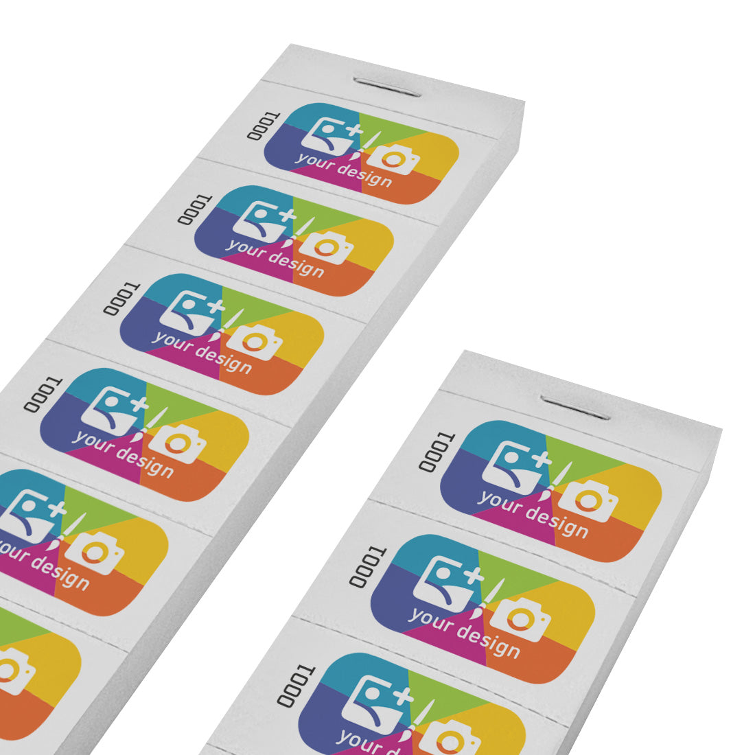 Custom Printed Full Colour Paper Tickets On Light Grey Paper With Sequential Numbering