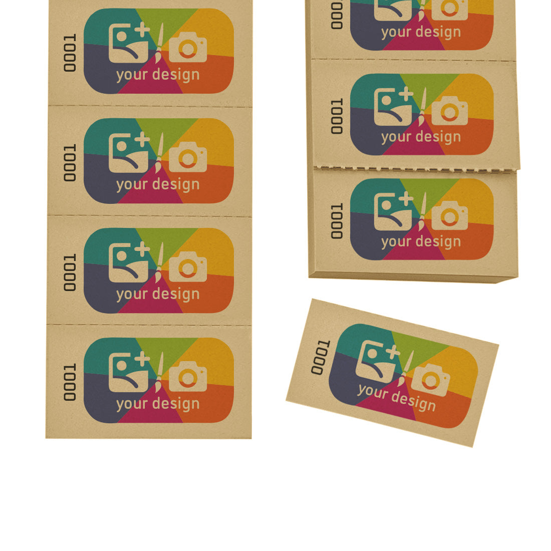 Custom Printed Paper Tickets On Caramel Coloured Paper With Sequential Numbering Perforated Paper Strips