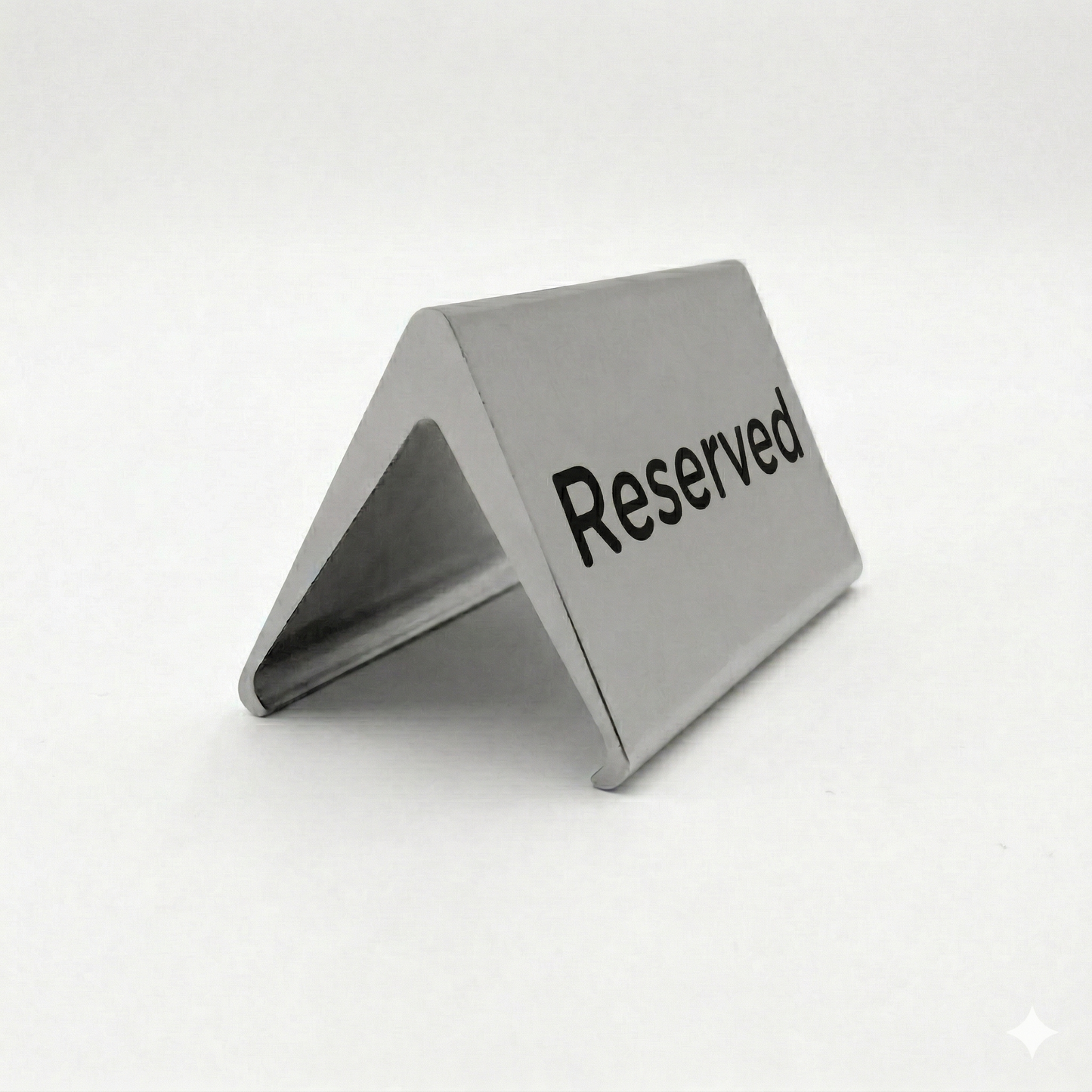 Reserved Table Sign Aluminium 120x55mm Side View