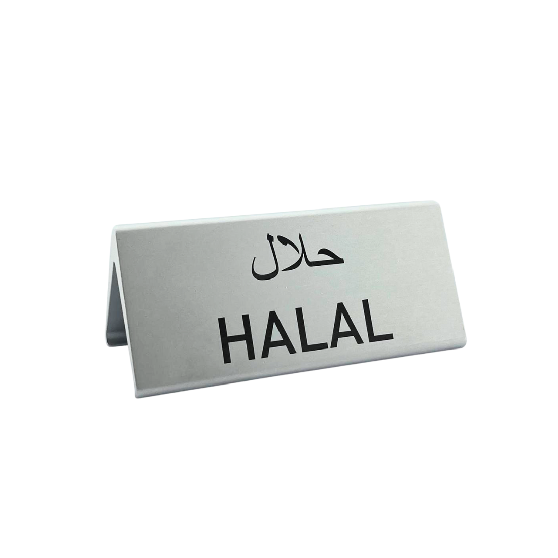 Table Sign Silver Aluminium With Custom Engraving