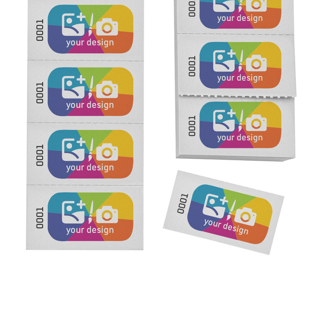 Custom Tickets On White Perforated Paper Strips With Numbering