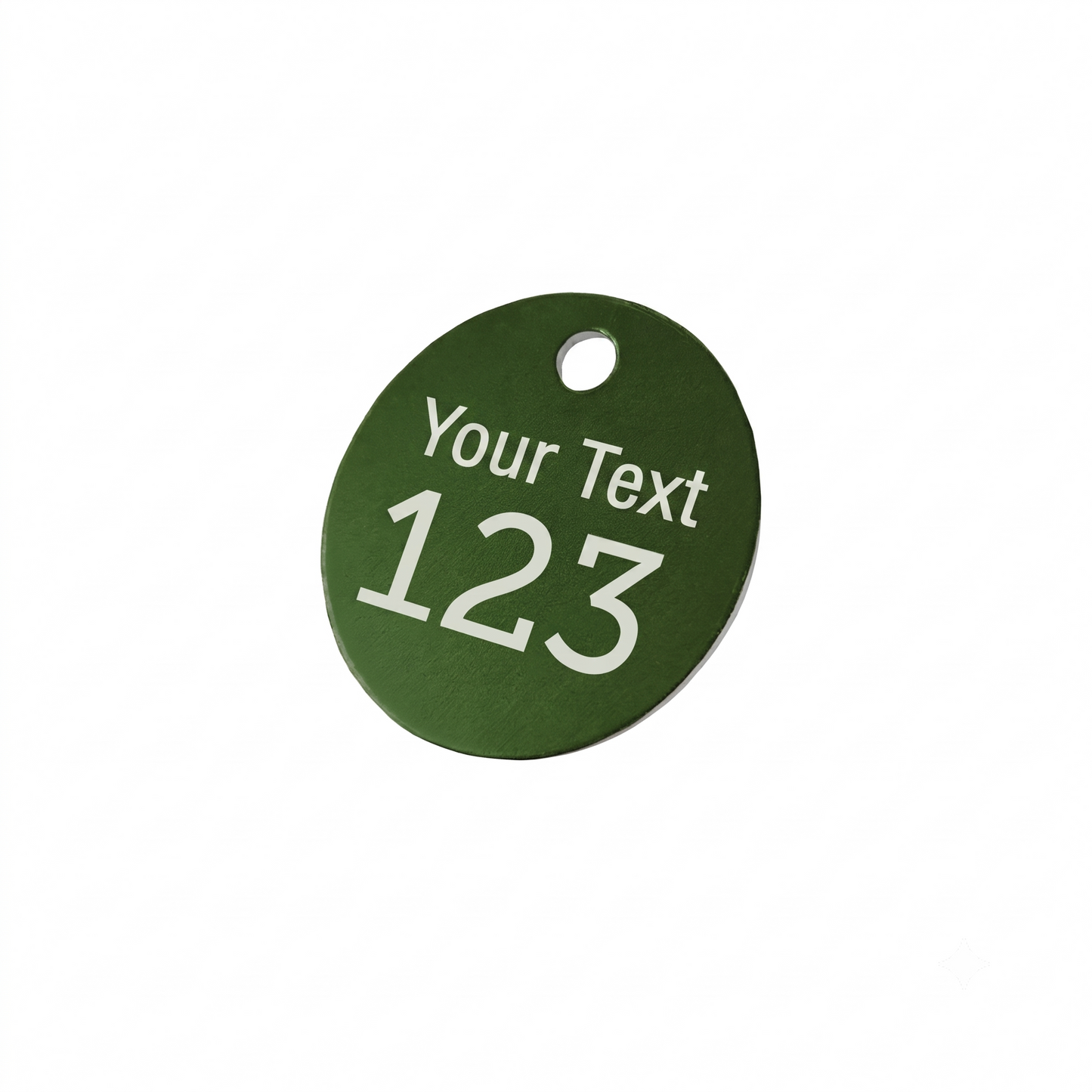 Green Anodised Aluminium ID asset Tags With Number and Text Engraving