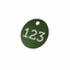Dark Green Anodised Aluminium Round Number Tags 30mm or 40mm