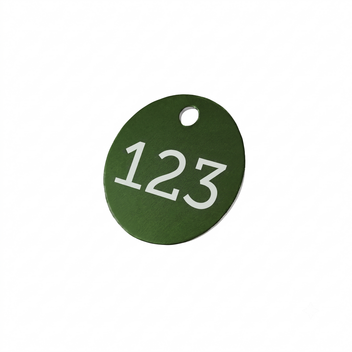 Dark Green Anodised Aluminium Round Number Tags 30mm or 40mm