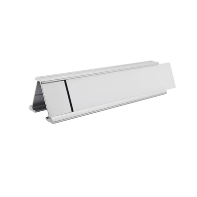 Personalised A-Frame Desk Name Plate 153x32mm - Silver Aluminium