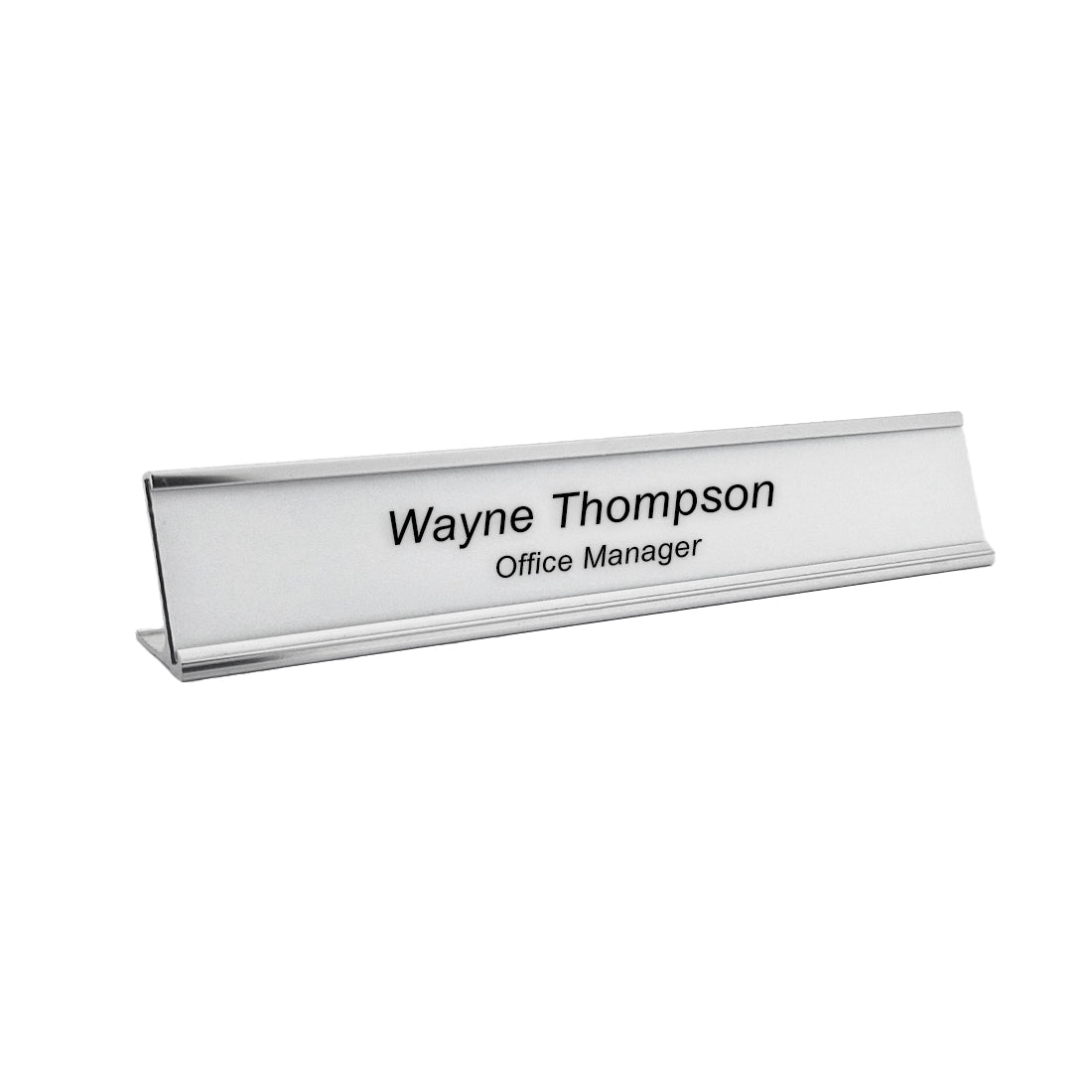 Personalised Desk Name Plate 178x30mm - Silver Aluminium