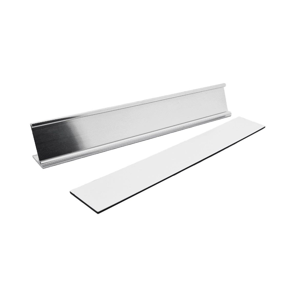 Personalised Desk Name Plate 178x30mm - Silver Aluminium