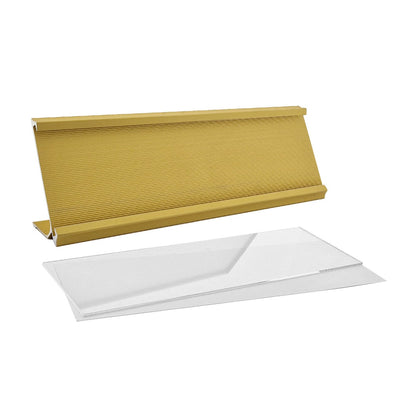 Desk Name Plate With A Paper Insert 178x60mm - Gold Aluminium