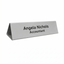 Desk Name Plate Silver Aluminium 200x55mm Front View