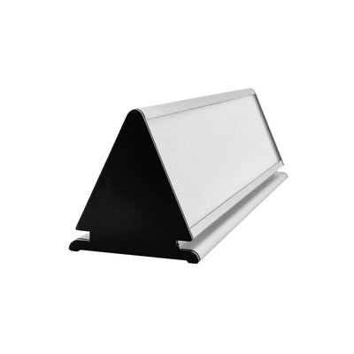 Personalised A-Frame Desk Name Plate 245x77mm - Silver Aluminium