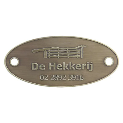 Oval/Rectangle Embossed Bronze Logo Tags