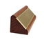 Side Profile of Weighted Timber Desk Name Plate with Brass Insert Track