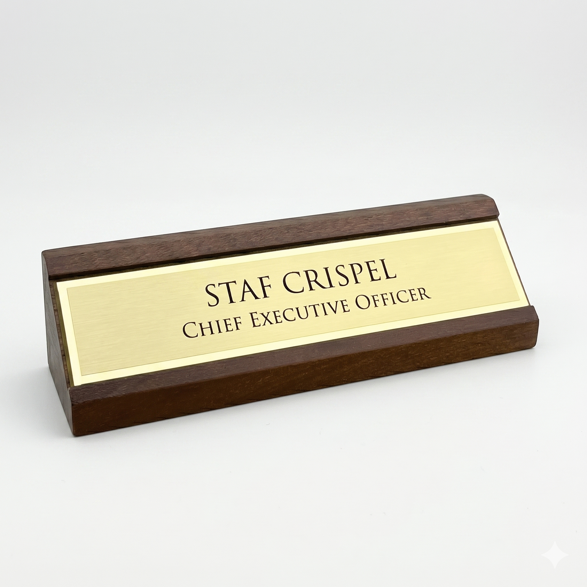 Professional Desktop Name Holders featuring Custom Engraved Name and Title