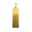 Gold Aluminium Rectangle Key Tag 100mm Front View On A White Background